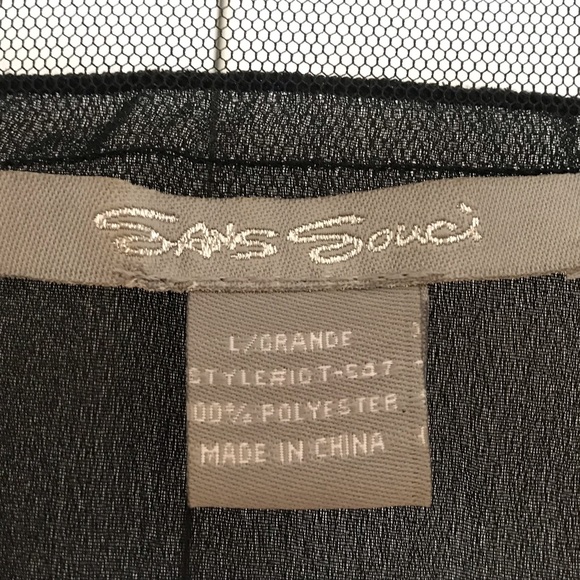 EUC Sans Souci Sleeveless Black Top/ Large/ Flashy front design/ Dry Clean Only - Picture 5 of 8